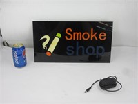 Ancienne affiche lumineuse '' Smoke Shop ''