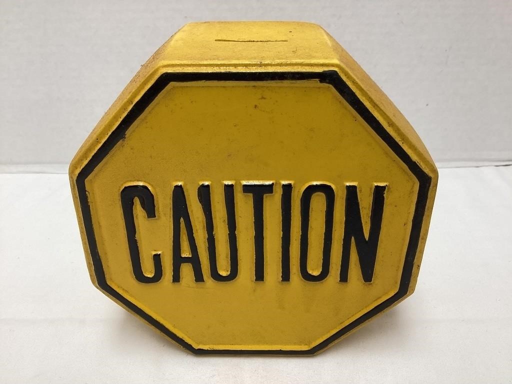Caution Sign Coin Bank