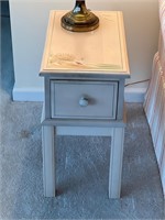 Hand painted petite side table w drawer