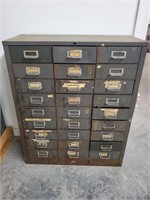 Metal filing storage cabinet and contents
