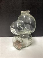Glass Peanuts Snoopy Coin Bank
