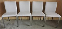 4 FABRIC COVERED DINING CHAIRS 19Wx18Dx33"T