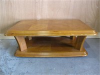 MOBILE WOOD COFFEE TABLE APPROX. 18" T 30" L 49" W