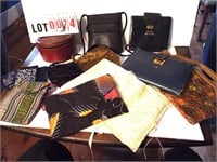 lot purses, bags, collar box
