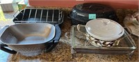 L - ROASTING PANS, STRAINER, CASSEROLE DISHES (K34