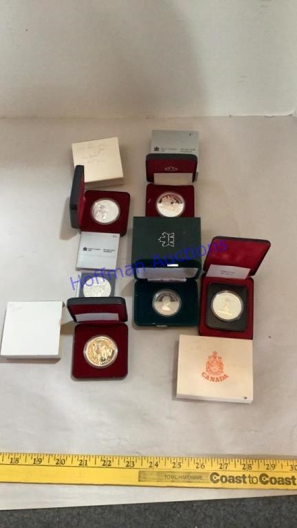 6 Canadian silver dollars, ‘77, ‘79, ‘80, ‘81,