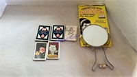 Vintage mirror & playing cards