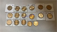 17- $1.00 Presidential coins