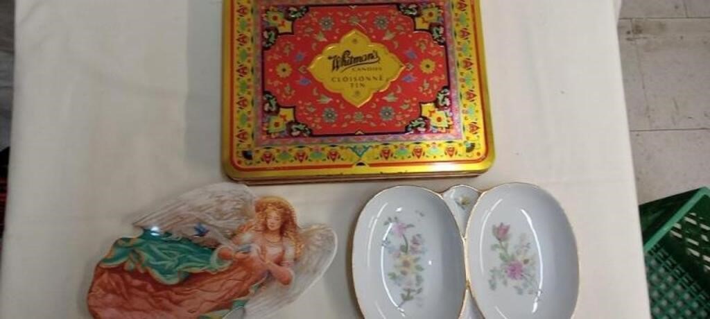 2 Decorative Plates and a Tin