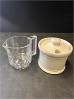 Sugar bowl, creamer pitcher