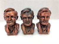 Three Abraham Lincoln Bust Coin Banks