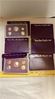 6 US Mint Proof sets, 1987 & 1988