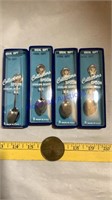 4 Bancroft Centennial Sterling spoons & token