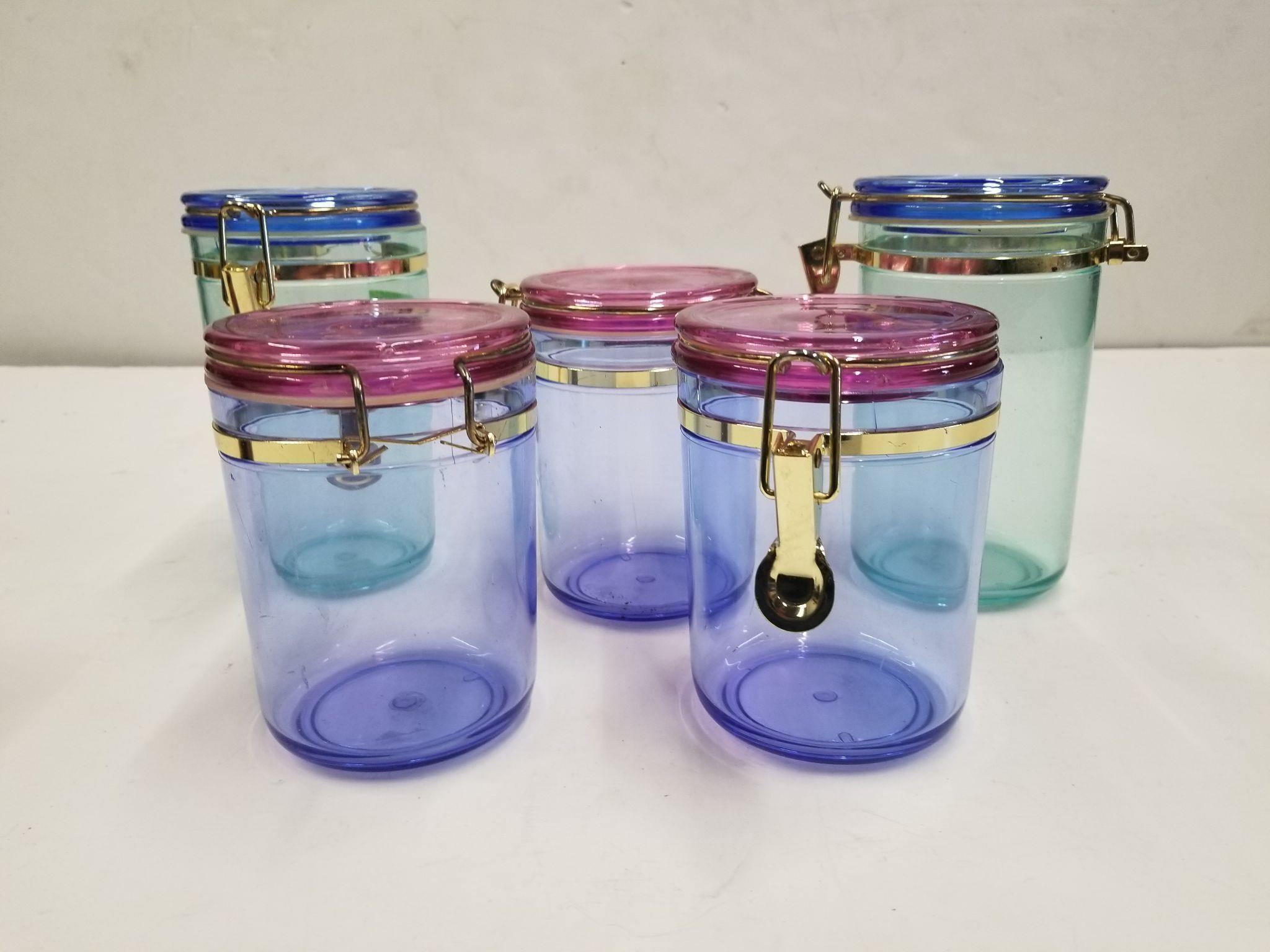 Five Plastic Food Canisters