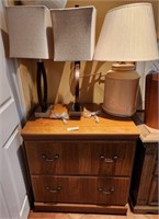 L - HOME OFFICE FILE CABINET W/ TABLE LAMPS (O19)