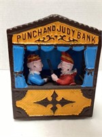 Cast Iron Punch and Judy Marionette Coin Bank