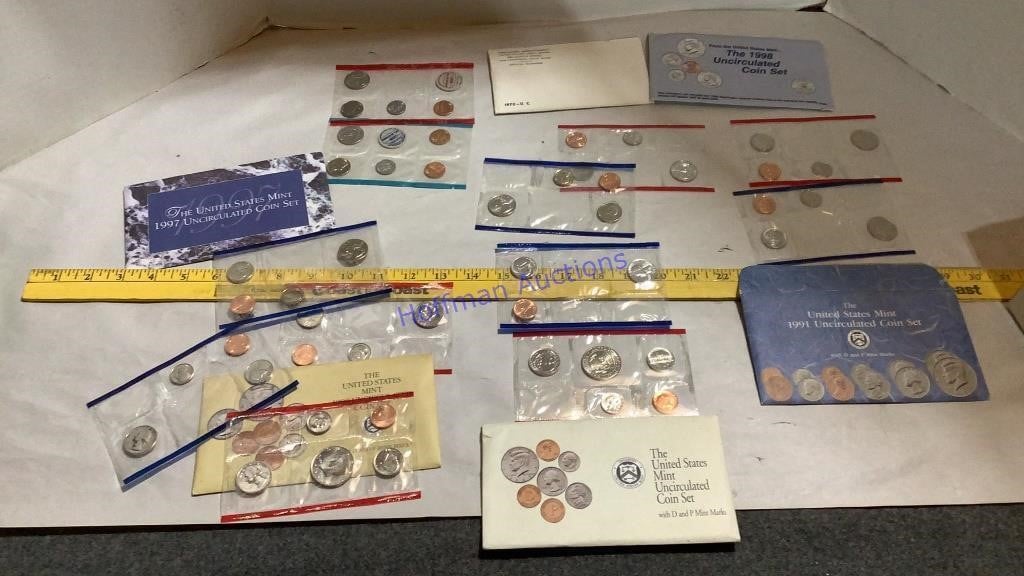 Uncirculated coins, some coins removed from mint