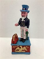 Cast Iron Uncle Sam Coin Bank