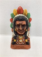 Indian Chief Bust Coin Bank