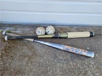 (2) Aluminum Baseball Bats & (2) Softballs