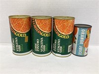 Four Orange Juice Can Coin Banks