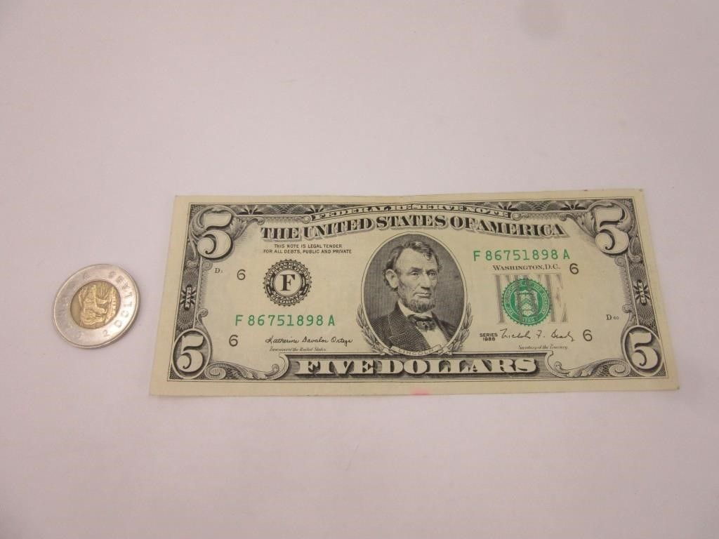 Billet 5$ USA 1988
