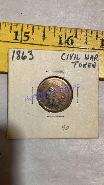 1863 Civil war token, Indian head cent