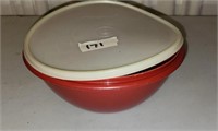 Vintage Tupperware Wonderlier Storage Bowl Maroon