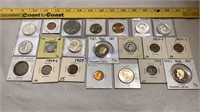 Assorted old coins