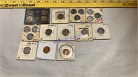 21 old collectible pennies