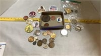 Pins, tokens, centennial coins