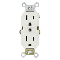 1 LOT, 5 Leviton ProGrade 15 Amp Duplex Outlet