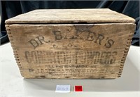 Antique Wood Crate Dr Bakers Condition Powders