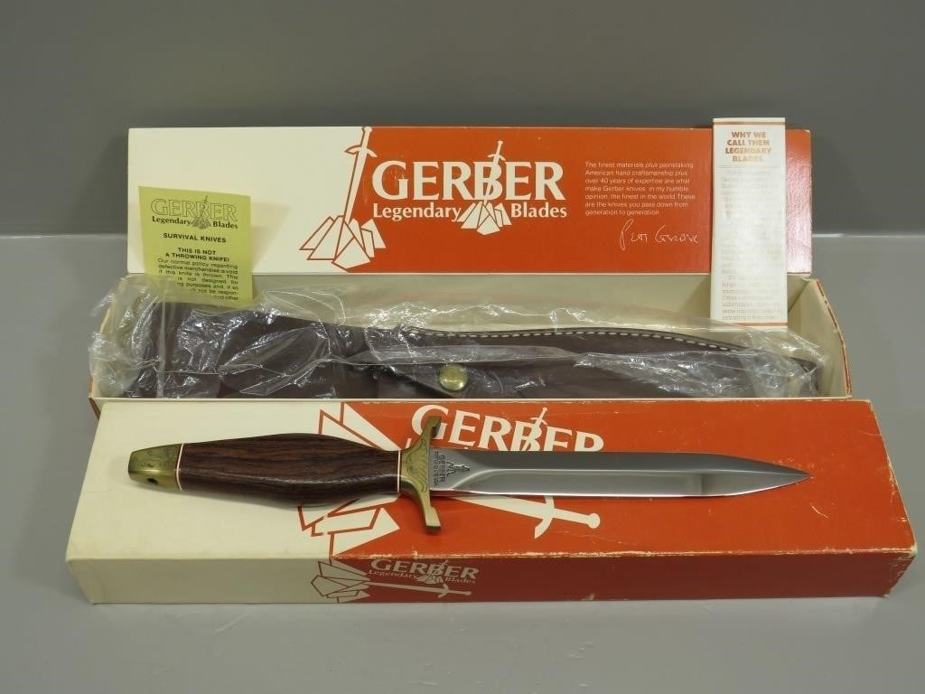 Gerber mark II presentation engraved fixed blade