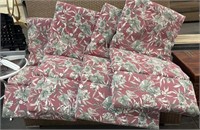 (4) Padded Floral Patio Lounge Chair Cushions
