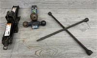 Jack, Tow Hitch & Nut Wrench