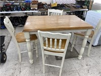 Bar Height Dining Table w/ 4 Chairs (smoke damage)