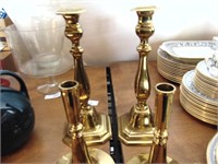 Two Pairs of Gold Tone Candleholders