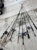 9 Fishing Rods & 6 Reels (smoke damage)