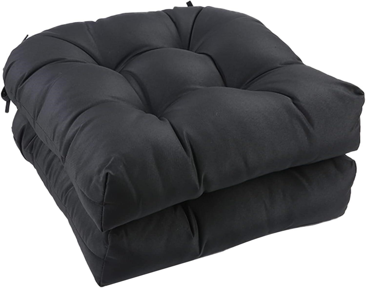 Chair Cushions  Black  19x19 Set-2