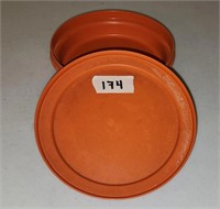 Vintage Tupperware Seal N Serve Bowl Orange w/ Lid