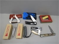 7 Folding knives by Gerber, CRKT, Ka-bar, and