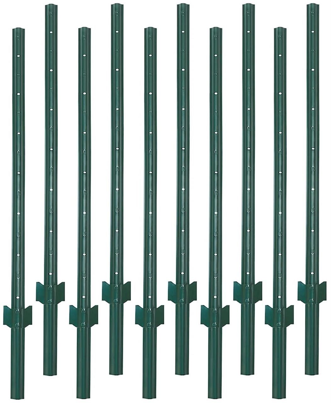7 Ft Sturdy Duty Metal Fence Post - 10 Pack