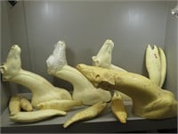 Large grouping of taxidermist forms, paints,