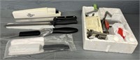 (6) Pampered Chef Items- Knives & Apple Peeler