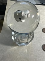Glass Marble pig W/Stand