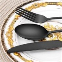 Stainless Steel Black Cutlery Set, 30 Piece
