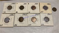 9 Indian head pennies