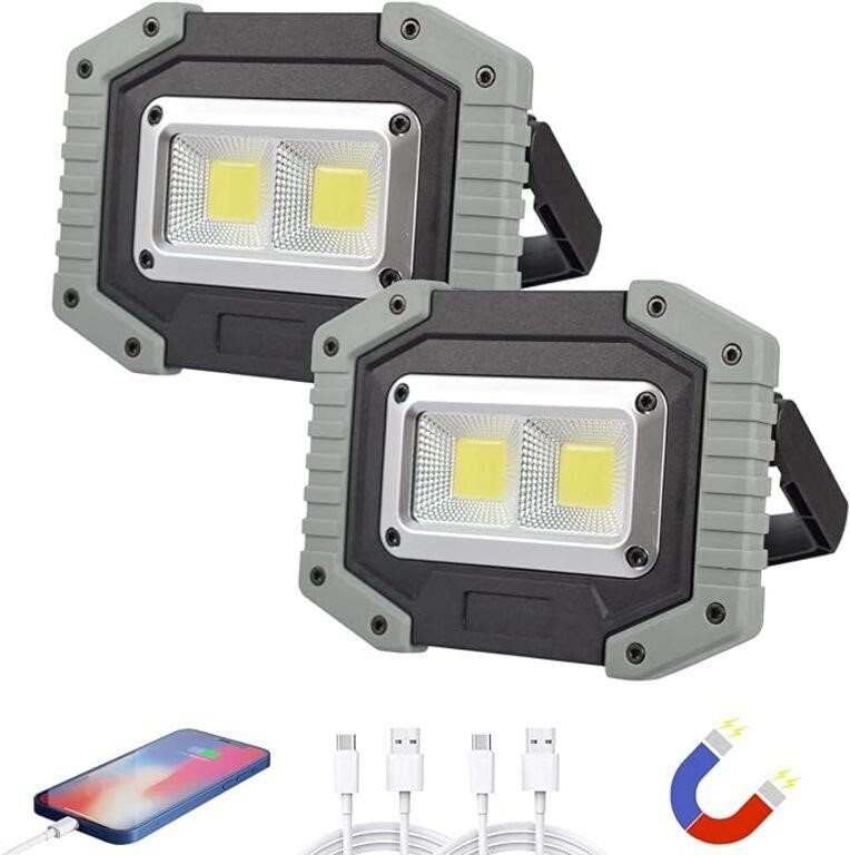Magnetic LED Light for Outdoor Pack of 2, Gray