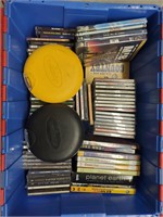 tote of cd's and dvds as found